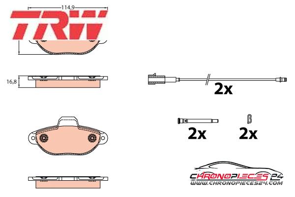 Achat de TRW GDB2141 Kit de plaquettes de frein, frein à disque pas chères