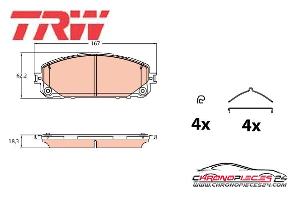 Achat de TRW GDB2142 Kit de plaquettes de frein, frein à disque pas chères