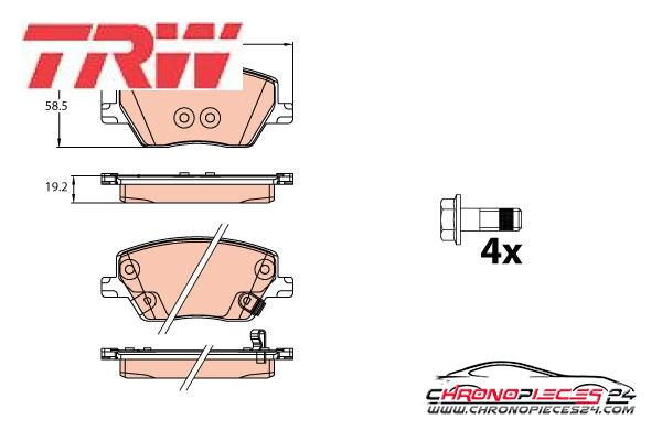 Achat de TRW GDB2151 Kit de plaquettes de frein, frein à disque pas chères