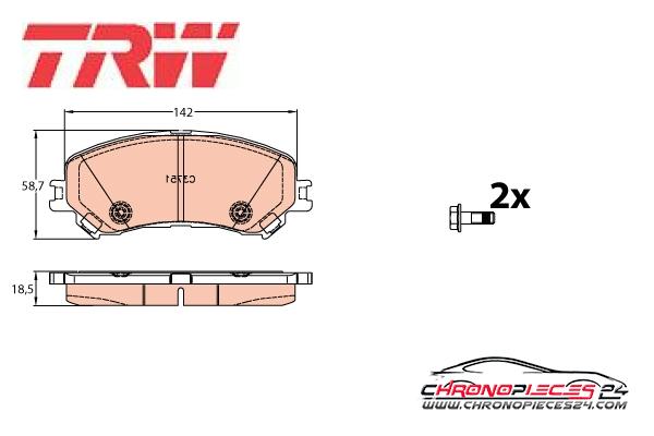 Achat de TRW GDB2152 Kit de plaquettes de frein, frein à disque pas chères