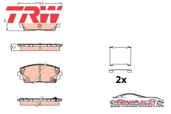 Achat de TRW GDB2160 Kit de plaquettes de frein, frein à disque pas chères