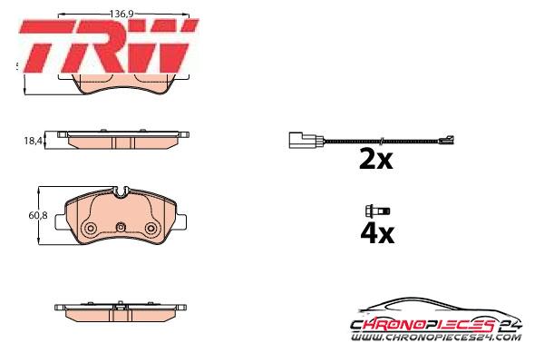 Achat de TRW GDB2161 Kit de plaquettes de frein, frein à disque pas chères