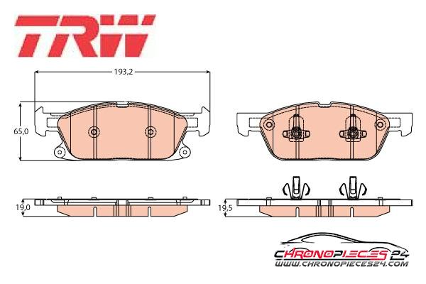 Achat de TRW GDB2167 Kit de plaquettes de frein, frein à disque pas chères