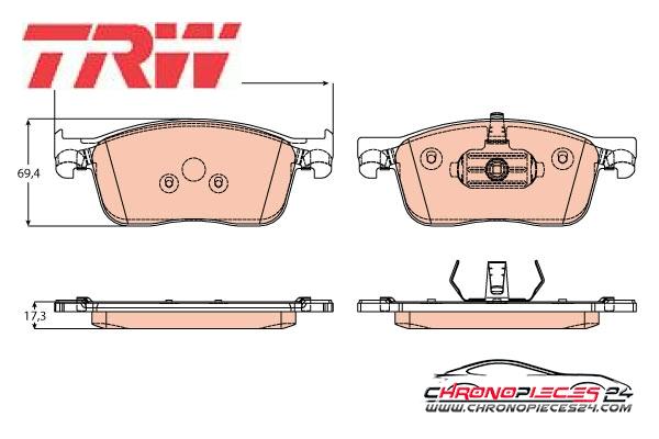 Achat de TRW GDB2169 Kit de plaquettes de frein, frein à disque pas chères