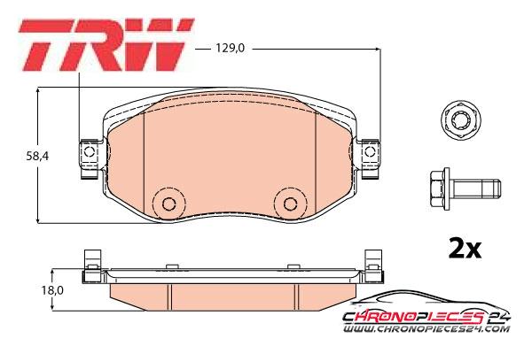 Achat de TRW GDB2175 Kit de plaquettes de frein, frein à disque pas chères