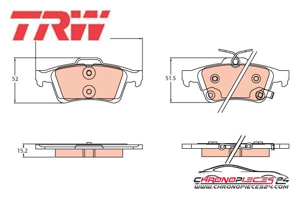 Achat de TRW GDB2178 Kit de plaquettes de frein, frein à disque pas chères