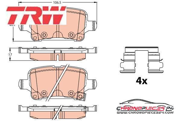 Achat de TRW GDB2180 Kit de plaquettes de frein, frein à disque pas chères