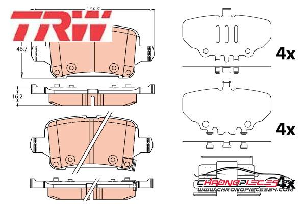 Achat de TRW GDB2184 Kit de plaquettes de frein, frein à disque pas chères