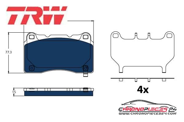 Achat de TRW GDB2198BTE Kit de plaquettes de frein, frein à disque pas chères