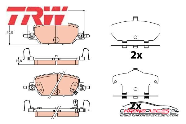 Achat de TRW GDB2217 Kit de plaquettes de frein, frein à disque pas chères