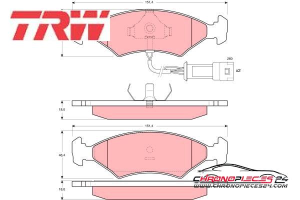 Achat de TRW GDB238 Kit de plaquettes de frein, frein à disque pas chères