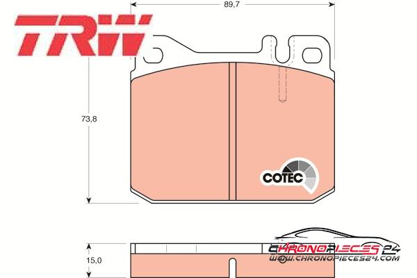 Achat de TRW GDB242 Kit de plaquettes de frein, frein à disque pas chères