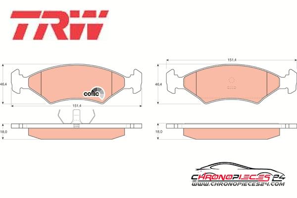 Achat de TRW GDB255 Kit de plaquettes de frein, frein à disque pas chères