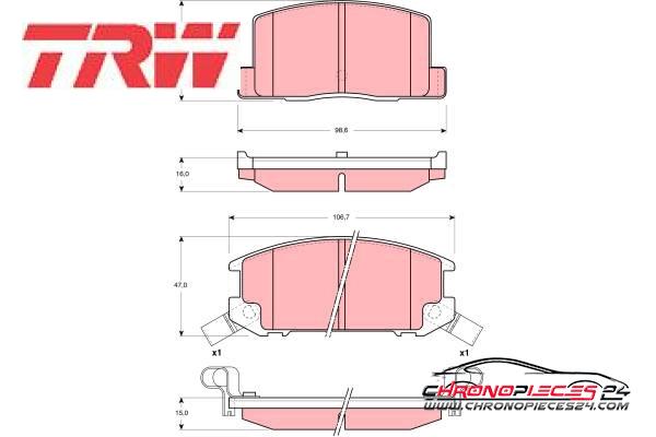 Achat de TRW GDB3058 Kit de plaquettes de frein, frein à disque pas chères