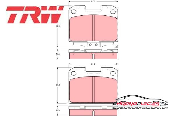 Achat de TRW GDB3104 Kit de plaquettes de frein, frein à disque pas chères