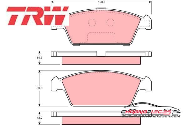 Achat de TRW GDB3108 Kit de plaquettes de frein, frein à disque pas chères