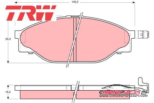 Achat de TRW GDB3109 Kit de plaquettes de frein, frein à disque pas chères