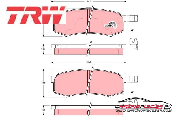 Achat de TRW GDB3110 Kit de plaquettes de frein, frein à disque pas chères