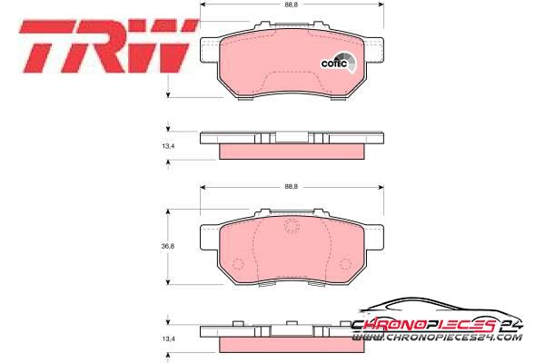 Achat de TRW GDB3113 Kit de plaquettes de frein, frein à disque pas chères