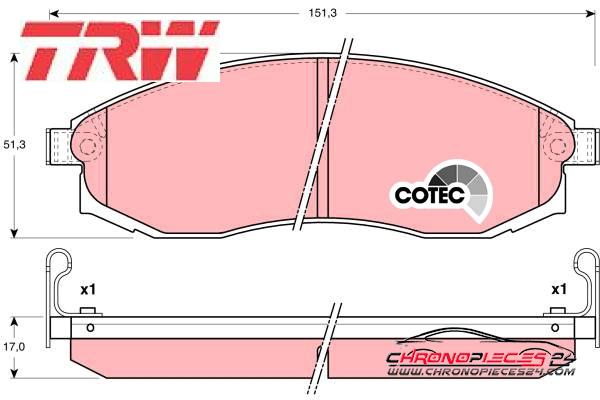 Achat de TRW GDB3124 Kit de plaquettes de frein, frein à disque pas chères