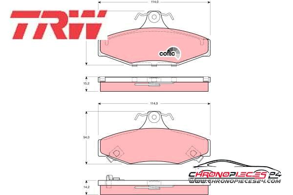 Achat de TRW GDB3135 Kit de plaquettes de frein, frein à disque pas chères