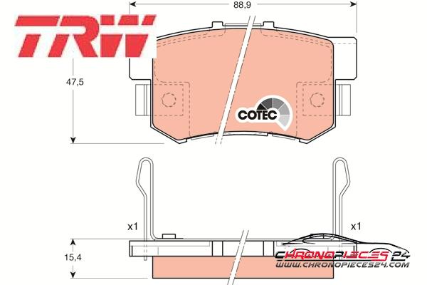 Achat de TRW GDB3154 Kit de plaquettes de frein, frein à disque pas chères