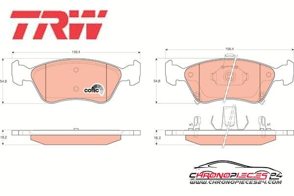 Achat de TRW GDB3163 Kit de plaquettes de frein, frein à disque pas chères