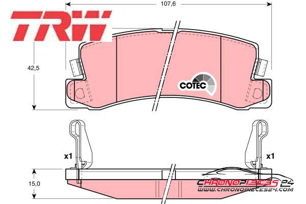 Achat de TRW GDB3164 Kit de plaquettes de frein, frein à disque pas chères