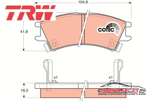 Achat de TRW GDB3165 Kit de plaquettes de frein, frein à disque pas chères