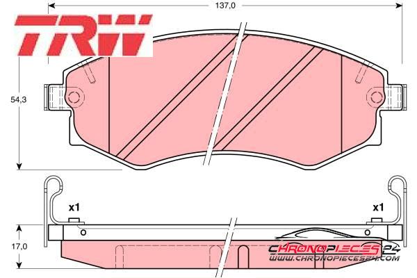 Achat de TRW GDB3169 Kit de plaquettes de frein, frein à disque pas chères