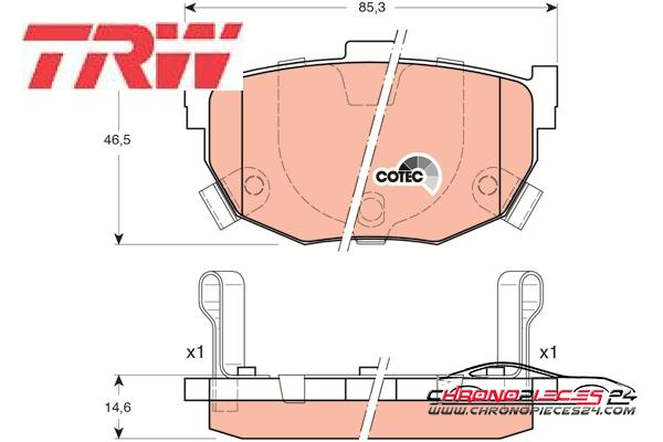 Achat de TRW GDB3170 Kit de plaquettes de frein, frein à disque pas chères