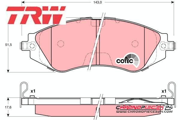 Achat de TRW GDB3171 Kit de plaquettes de frein, frein à disque pas chères