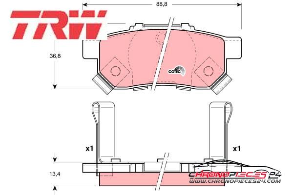 Achat de TRW GDB3174 Kit de plaquettes de frein, frein à disque pas chères