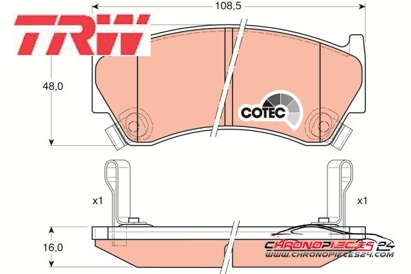 Achat de TRW GDB3180 Kit de plaquettes de frein, frein à disque pas chères