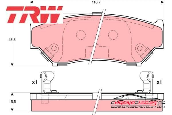 Achat de TRW GDB3182 Kit de plaquettes de frein, frein à disque pas chères