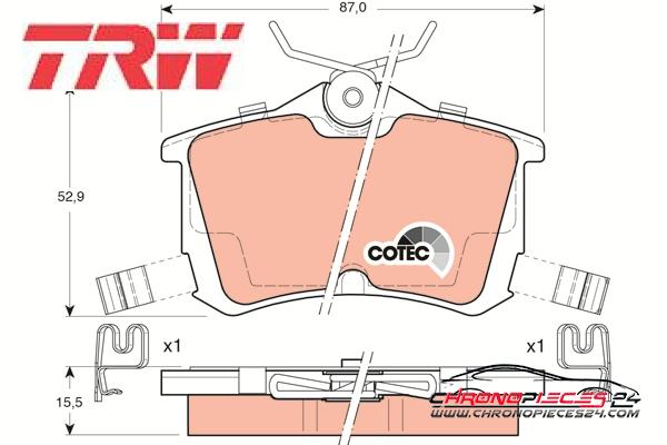 Achat de TRW GDB3190 Kit de plaquettes de frein, frein à disque pas chères