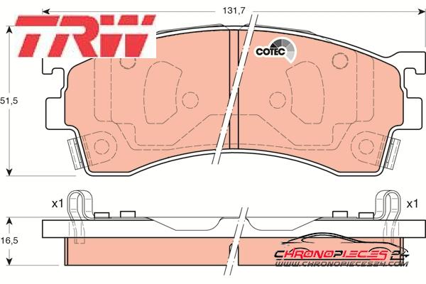 Achat de TRW GDB3192 Kit de plaquettes de frein, frein à disque pas chères