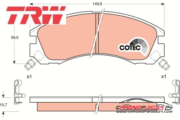 Achat de TRW GDB3200 Kit de plaquettes de frein, frein à disque pas chères