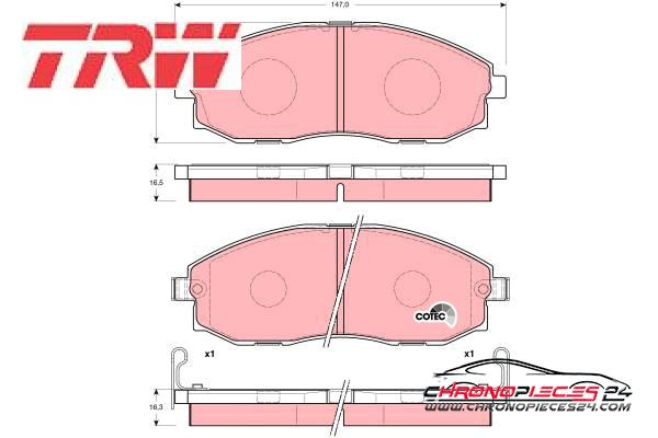 Achat de TRW GDB3201 Kit de plaquettes de frein, frein à disque pas chères