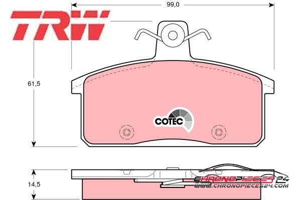 Achat de TRW GDB3202 Kit de plaquettes de frein, frein à disque pas chères