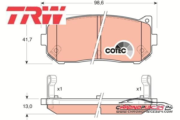 Achat de TRW GDB3203 Kit de plaquettes de frein, frein à disque pas chères