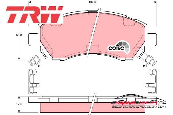 Achat de TRW GDB3205 Kit de plaquettes de frein, frein à disque pas chères