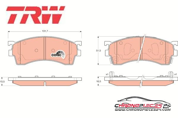 Achat de TRW GDB3209 Kit de plaquettes de frein, frein à disque pas chères