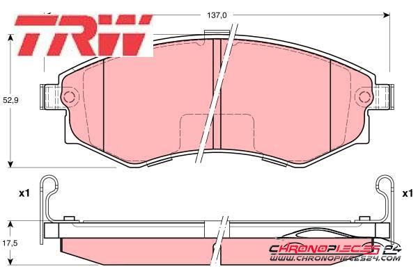 Achat de TRW GDB3211 Kit de plaquettes de frein, frein à disque pas chères