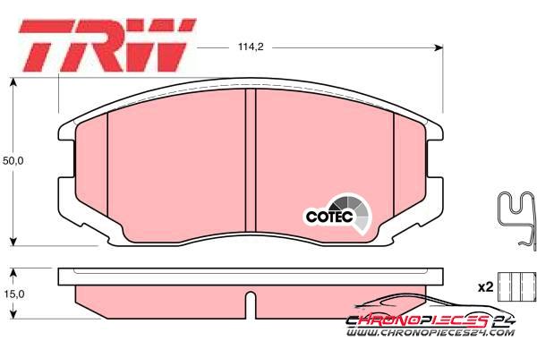 Achat de TRW GDB3214 Kit de plaquettes de frein, frein à disque pas chères