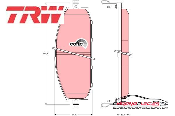 Achat de TRW GDB3222 Kit de plaquettes de frein, frein à disque pas chères