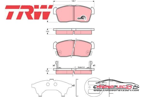 Achat de TRW GDB3236 Kit de plaquettes de frein, frein à disque pas chères