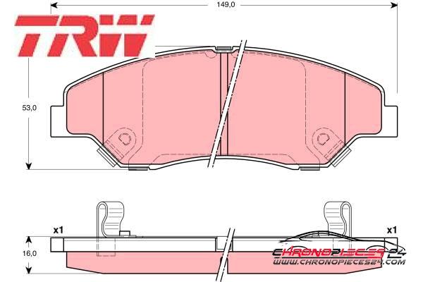 Achat de TRW GDB3241 Kit de plaquettes de frein, frein à disque pas chères