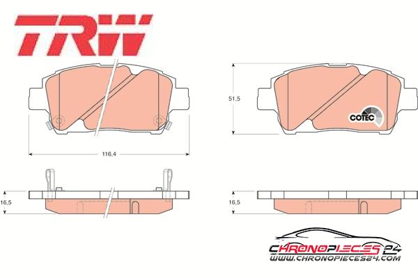 Achat de TRW GDB3242 Kit de plaquettes de frein, frein à disque pas chères