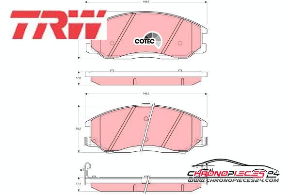 Achat de TRW GDB3244 Kit de plaquettes de frein, frein à disque pas chères